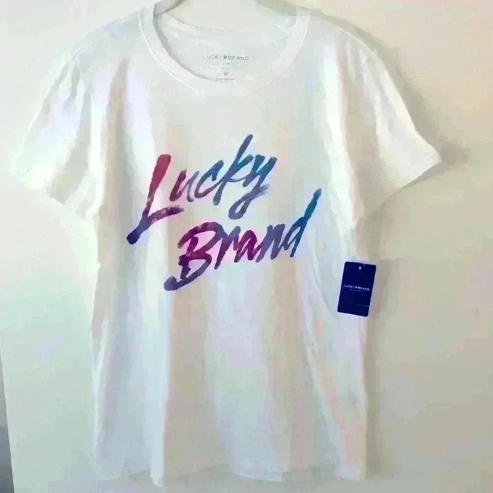 Lucky‎ Brand White Graphic Tee Sz M